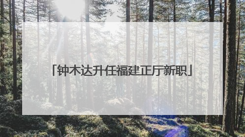 钟木达升任福建正厅新职
