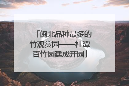 闽北品种最多的竹观赏园——杜潭百竹园建成开园