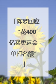 陈梦回应“花400亿买奥运会单打名额”