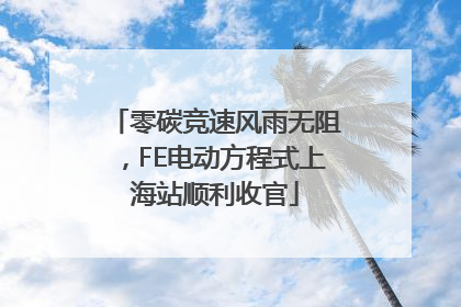 零碳竞速风雨无阻，FE电动方程式上海站顺利收官
