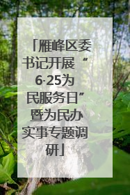 雁峰区委书记开展“6·25为民服务日” 暨为民办实事专题调研