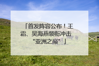 首发阵容公布！王霜、吴海燕领衔冲击“亚洲之巅”