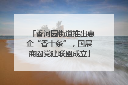 香河园街道推出惠企“香十条”，国展商圈党建联盟成立