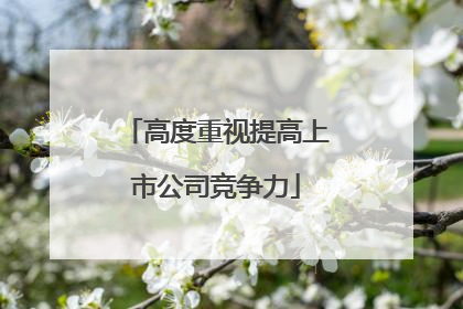 高度重视提高上市公司竞争力