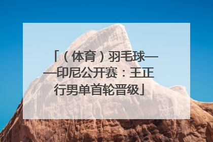 （体育）羽毛球——印尼公开赛：王正行男单首轮晋级