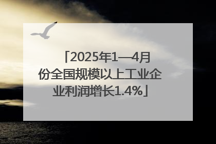 2025年1—4月份全国规模以上工业企业利润增长1.4%
