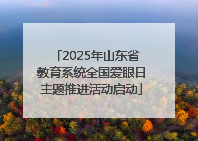 2025年山东省教育系统全国爱眼日主题推进活动启动