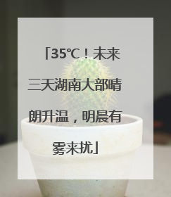 35℃！未来三天湖南大部晴朗升温，明晨有雾来扰