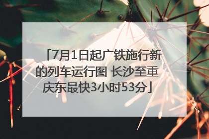 7月1日起广铁施行新的列车运行图 长沙至重庆东最快3小时53分