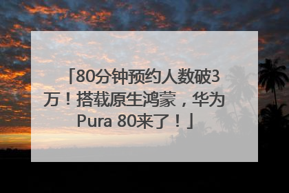 80分钟预约人数破3万！搭载原生鸿蒙，华为Pura 80来了！